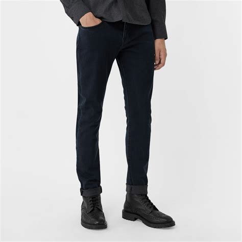 jeans burberry neri con risvolto|Slim Fit Jeans in Indigo .